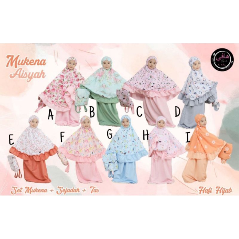Set 3 in 1 mukena anak Aisyah by hafi hijab