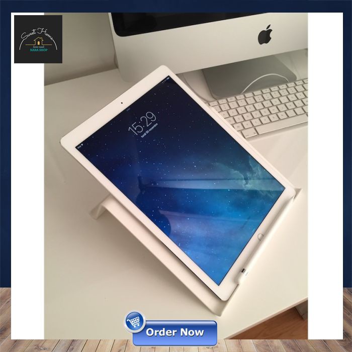 ISBERGET Stand Tablet, Putih Tatakan Penyanggah Tablet IK 82