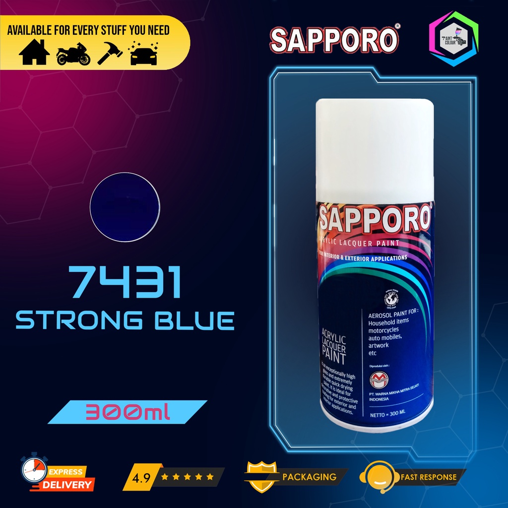 Cat Semprot SAPPORO Paint - 7431 STRONG BLUE Helm/Motor/Gundam/Body