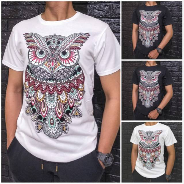 kaos pria motif owl