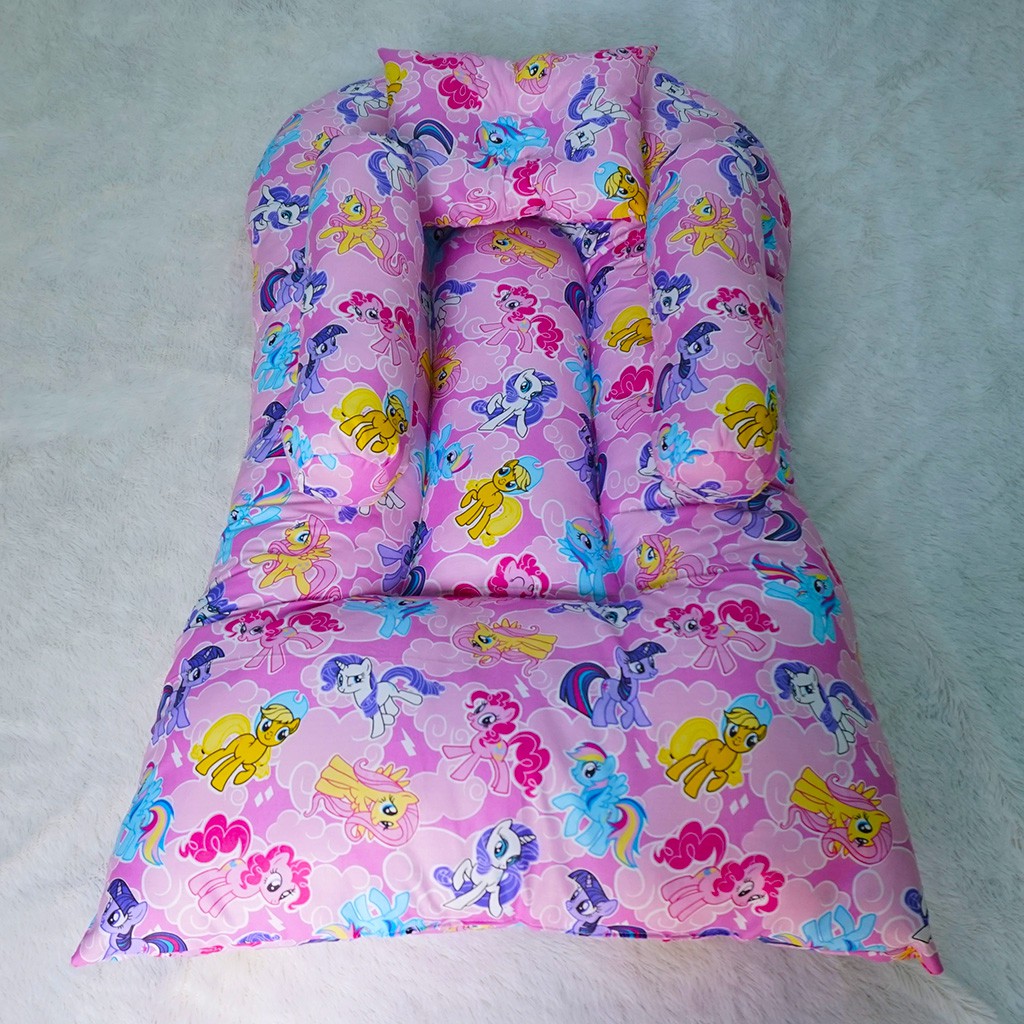 COD Kasur Bayi Kelambu Newborn Baby Lounger Motif Kasur Baby Bantal Guling Bayi Kado Bayi Baru Lahir