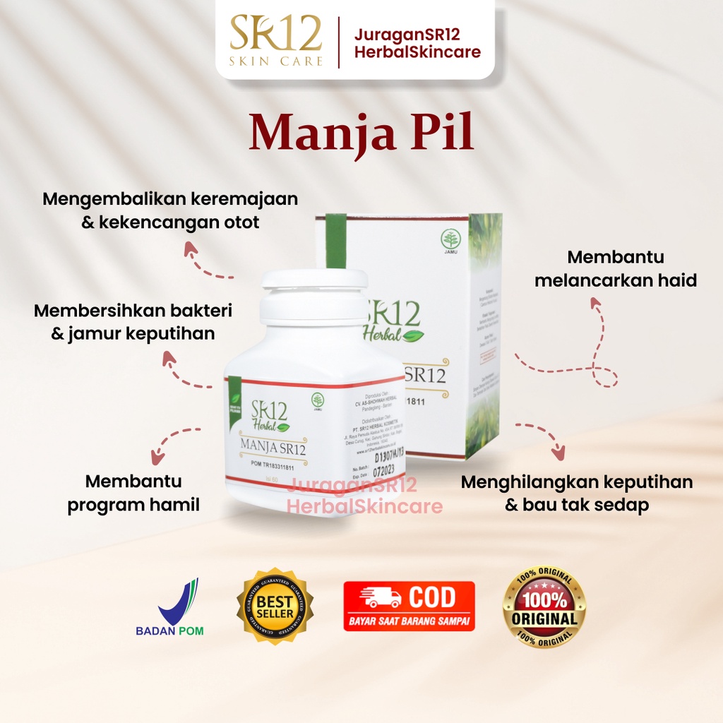 Manja Manjakani Sr12 SR 12 Obat Herbal Pelancar Haid Keputihan Bau Kista Yg Paling Ampuh Program Hamil Pengencang Miss V Kewanitaan Pil BPOM