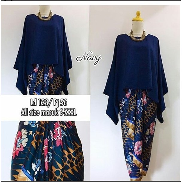 Setelan Kebaya Modern Batwing / Kebaya Kalong Tosca Dan Warna Lain Nya