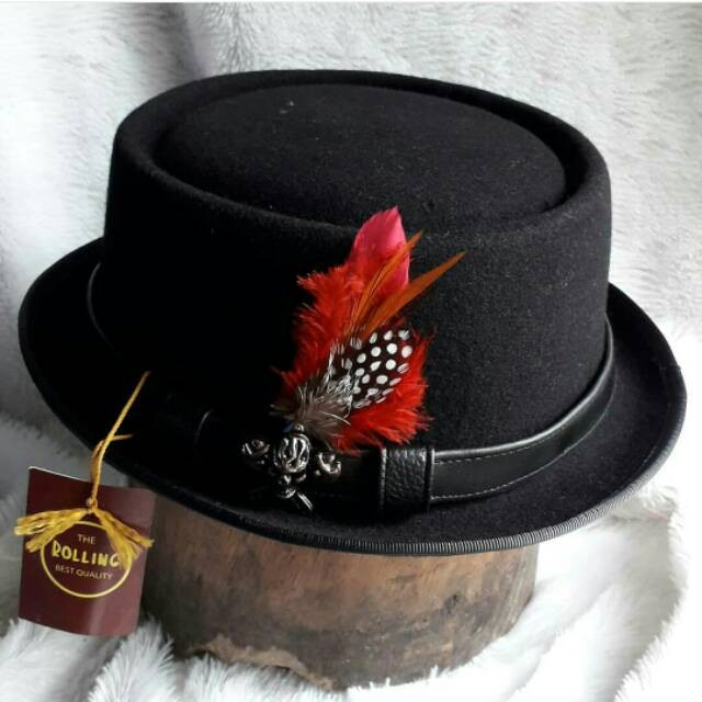 TOPI LAKEN FEDORA PORKPIE STYLE. KULIT SAPI ASLI TERBAIK TOPI IMPOR TOPI PRIA