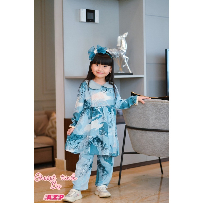 SETELAN ANAK PEREMPUAN ONE SET RAYON PANJANG USIA 4-12 TAHUN