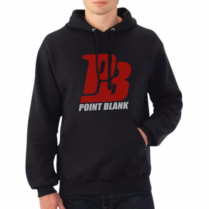 jaket hoodie sweater point blank 3 hitam