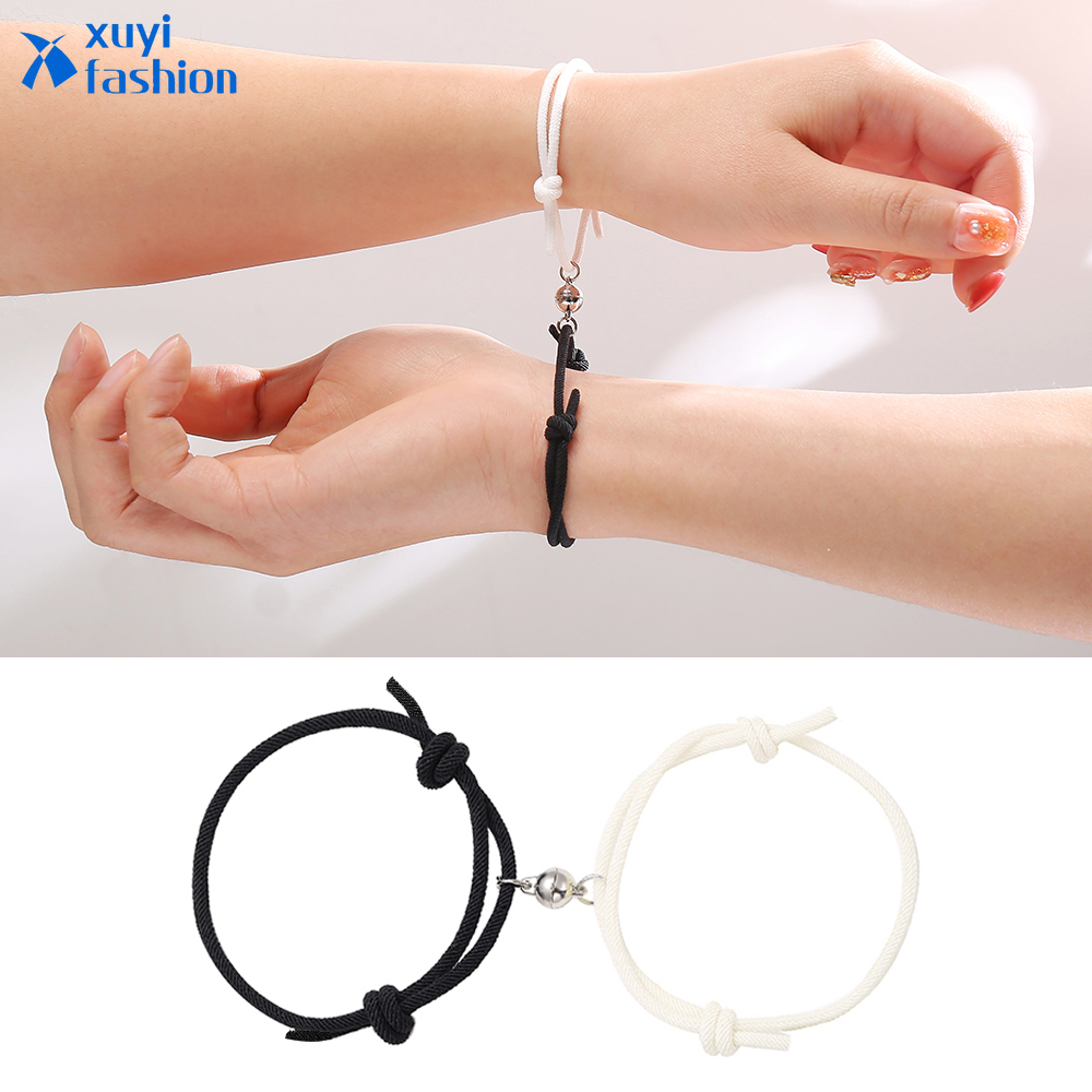 Gelang Magnet Suction Stone Adjustable Gaya Korea Untuk Pasangan