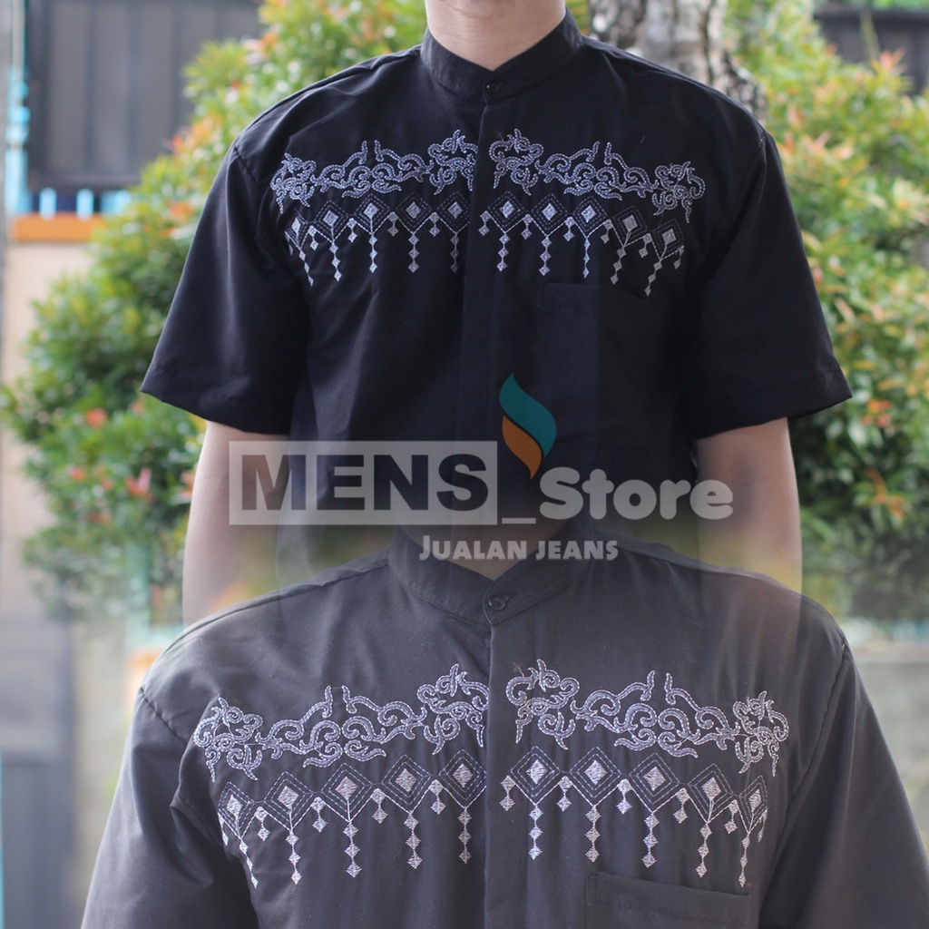 Grosir Baju koko murah/koko lengan pendek-hitam (KATUN T)