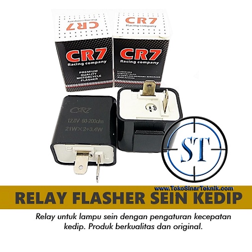 CR7 Flasher Sen LED Stelan Kedip Cepat Lambat Flaser CR-7 Settingan Relay Hazar Sein Lampu Motor