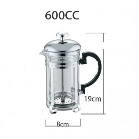 FRENCH PRESS / COFFEE PRESS / PLUNGER / COFFEE MAKER YOLIFE 600 ml