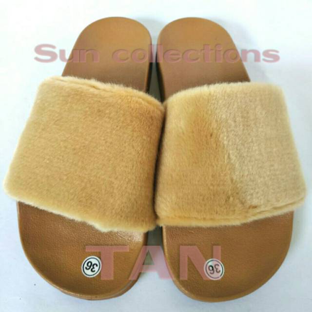 Sandal Selop Karet/Jelly/Rubber Full Colour Bulu import