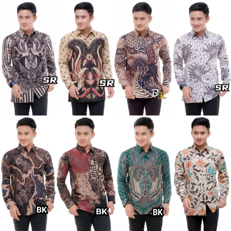 NEW KEMEJA BATIK PRIA LENGAN PANJANG SIZE S M L XL XXL XXXL  BSWART BatiK HRB026 Kenongo Kemeja Pria