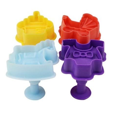 Fondant Plunger Cutter - Cetakan Fondant Baby Shower Theme (4pcs)