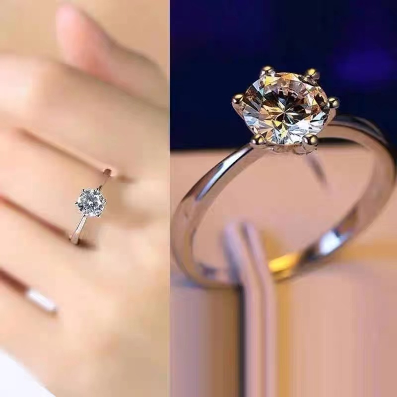 Cincin Emas Putih Bahan Tembaga Gaya Eropa Amerika