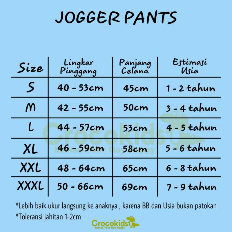Celana Jogger Anak Laki Laki Premium Zunior 1 - 9 Tahun