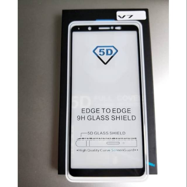 TEMPERED GLASS FULL LEM 5D 9D VIVO V7 ANTI GORES KACA FULL LEM -COVER