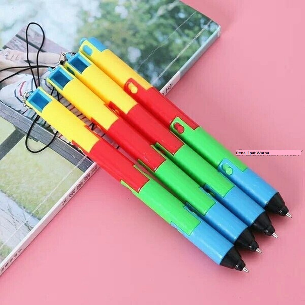 

P52 ATK Sekolah Pena Lipat Warna Warni Pulpen Bolpoin Pen Lucu Unik Colour