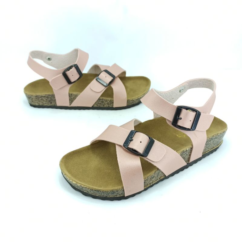 Sandal Birken Wanita Sendal Tali Gesper Motif Andis AF20