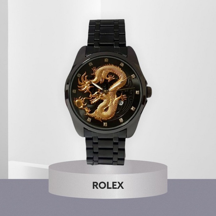 Jam Tangan Pria Terbaru Watch Keren COD Fashion Murah J4O1 JAM TANGAN PRIA FASHION ROLEX NAGA DRAGON