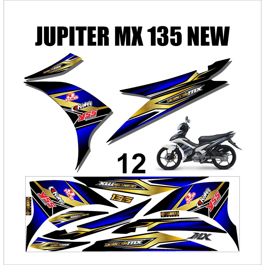 Stiker Sticker Striping Lis Variasi Yamaha Motor MX NEW 135 Keren Murah Desain DS MXN – 12