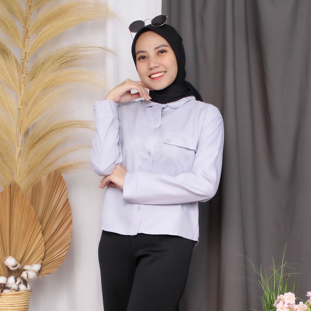 RX Fashion - Kemeja Fatasya I Kemeja Madania I KEMEJA KYOKO  -R3-ABU