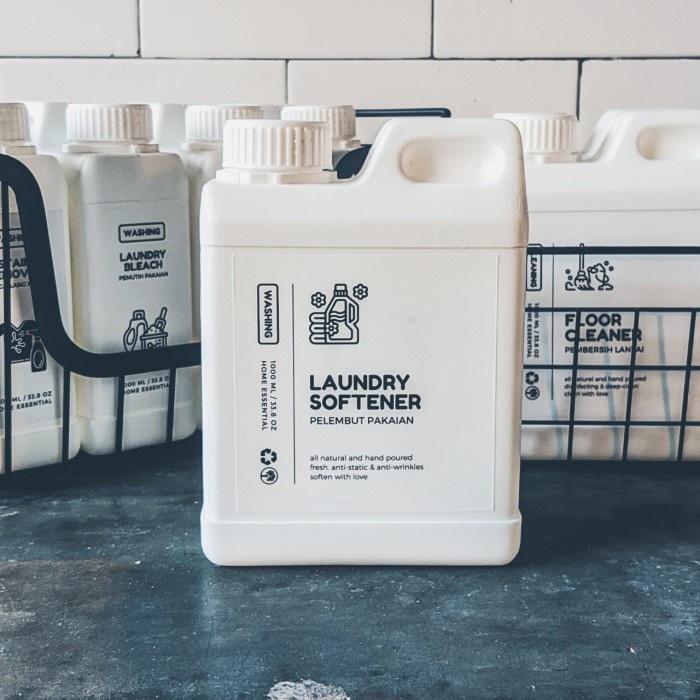 Botol Refill EstetikTempat Deterjen Cair Softener Laundry Room 1 Liter