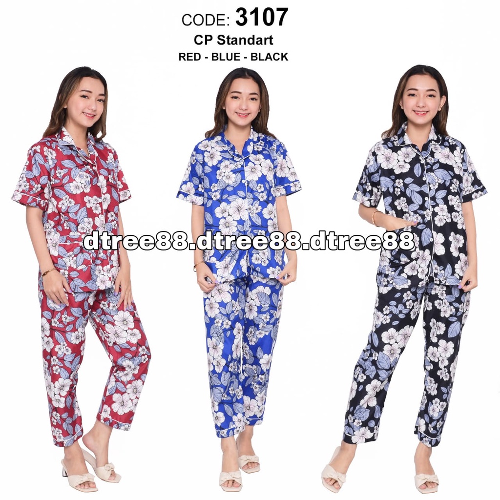 Dtree . baju tidur piyama dewasa cp motif bunga nadin  katun eropa