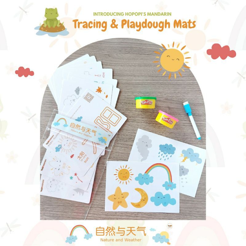 

Tracing & Playdough Mats Mandarin with Stickers - Set Weather