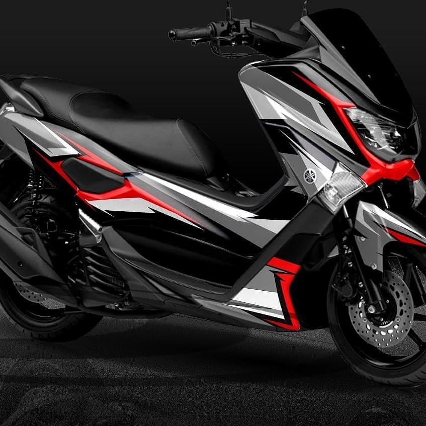 Decal Yamaha Nmax 2015 2016 2017 2018 2019  - NMAX NEW 2020 2021 2022 2023 Grafis Merah
