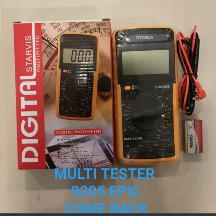 Jual Multimeter / Multitester /Avometer Digital Dt9205A +Baterai Hot