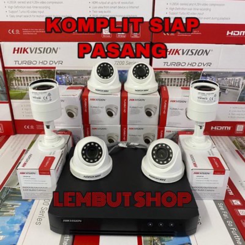 PAKET KAMERA CCTV HIKVISION 6 KAMERA 2MP 1080P FULL HD DVR 8 CHANNEL HIKVISION KOMPLIT