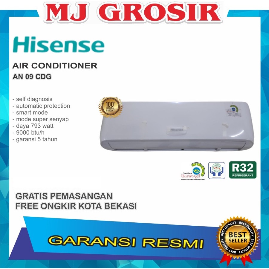 AC HISENSE AN 09 CDG AC 1 PK + PASANG R32 AN09CDG LOW WATT