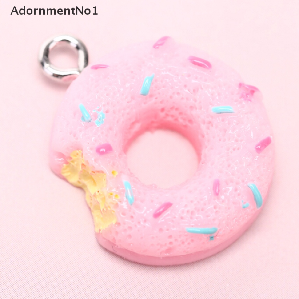 (AdornmentNo1) 10pcs / Set Liontin Bentuk Donat Bahan Resin Untuk Kerajinan Tangan DIY