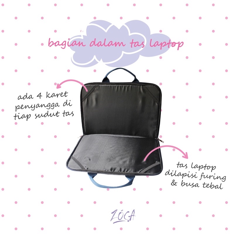 TAS LAPTOP SELEMPANG STRAP - ZIPPER 12” - 16” ( FREE CUSTOM NAMA )