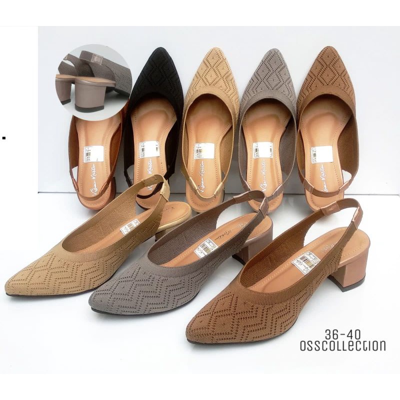 24/01 sandal rajut import hak tinggi tali belakang by Oss Collection