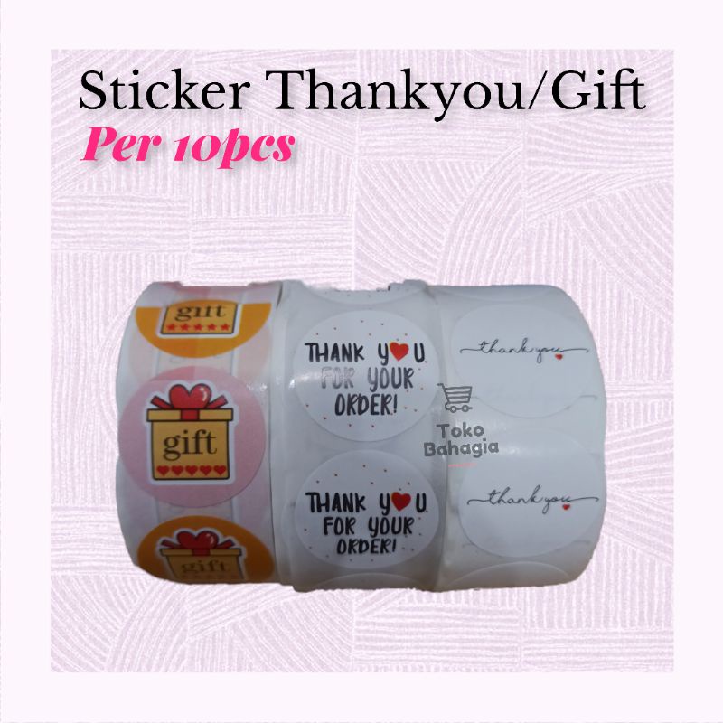 

Sticker Bulat Olshop Thankyou Gift 10 pcs