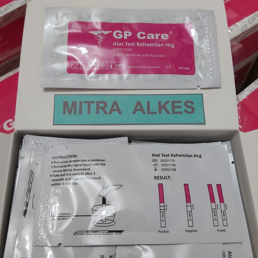 Hcg Celup GP Care. Alat Tes Kehamilan GpCare. l  Strip Test Hamil GP care.