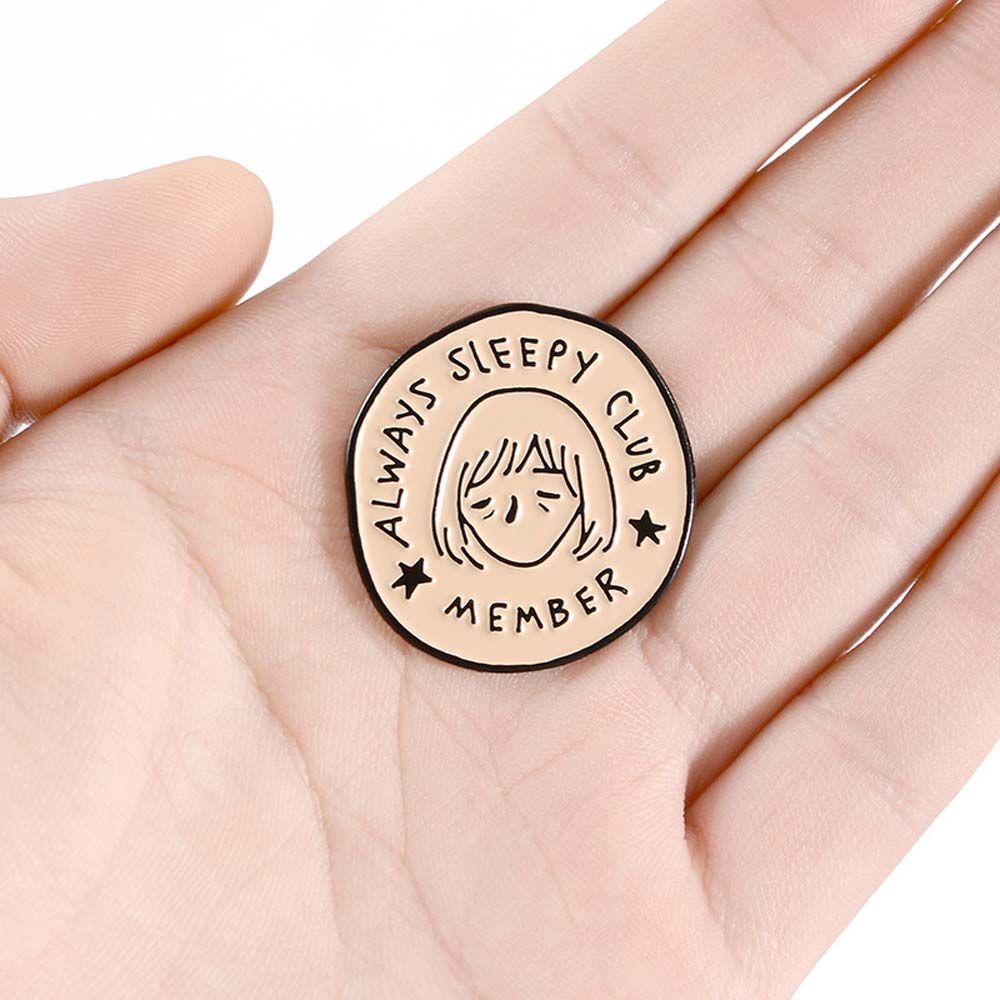 Mxbeauty Lucu Bros Hadiah Untuk Wanita Pria Fashion Kerah Bros Selalu Tidur Club Travel Commemorative Lapel Pin Enamel Pin