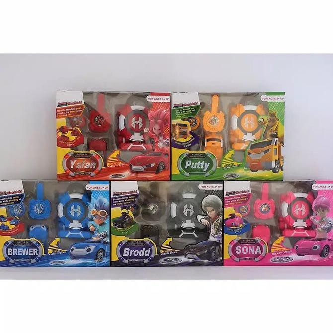 Lucu Mainan Power Battle Watch Car / Robot Jam - Hitam Berkualitas