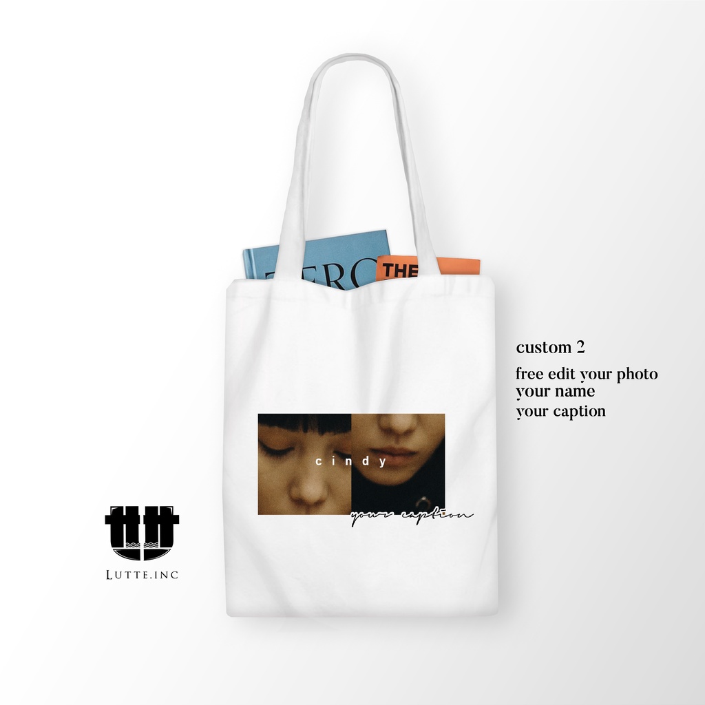 Custom Totebag Kanvas Premium Resleting 30x40 Bisa satuan/Lusinan