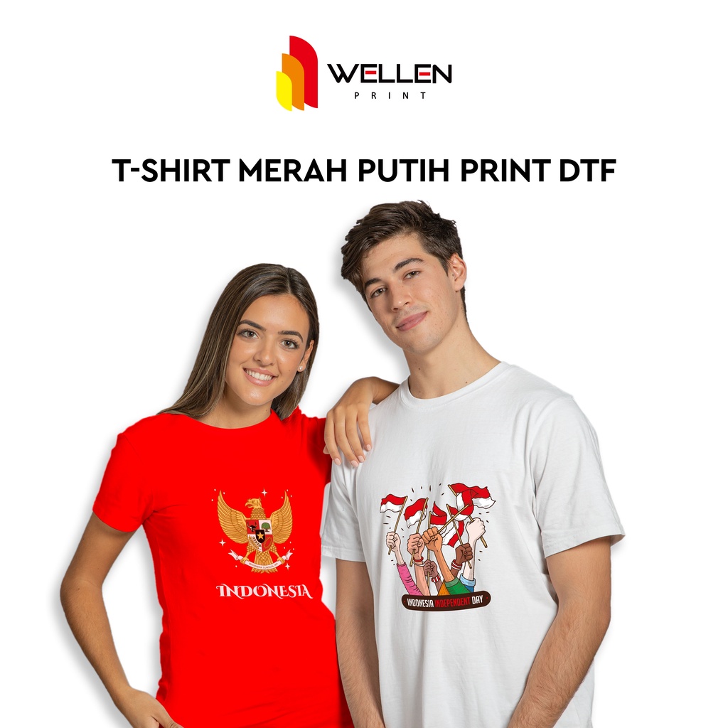 WELLEN PRINT - Cetak T shirt Merah Putih print DTF / sablon kaos lengan pendek 17 Agustus