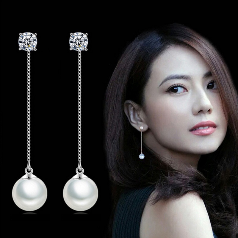 Anting Perak 925 Wanita Mutiara Empat Cabang Perhiasan Fashion