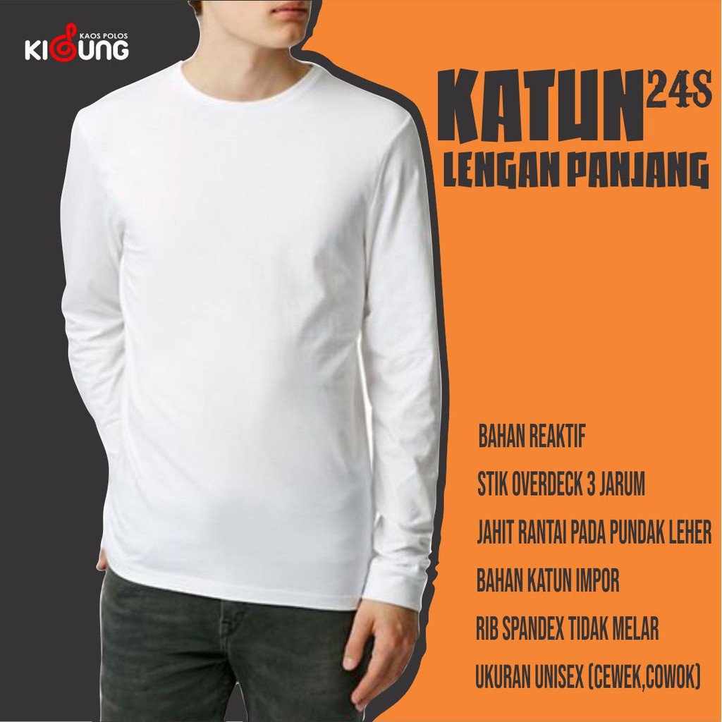 Kaos polos panjang katun 24s Lengan panjang GROSIR MURAH Kaos polos panjang katun 24s Lengan panjang GROSIR MURAH