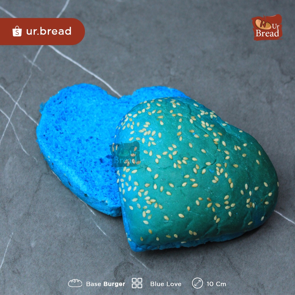 Roti Burger Love Biru 10cm | Base Burger Love 10cm Blue