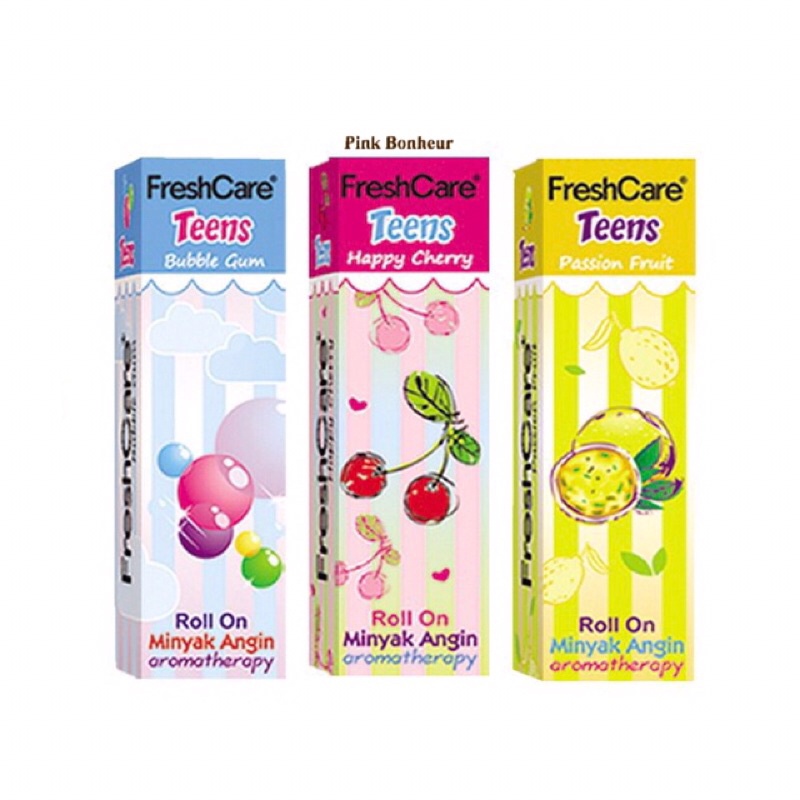 Freshcare Teens Aroma Therapy Minyak Angin Roll On Oles Original Passion Fruit Bubble Gum Happy Cher