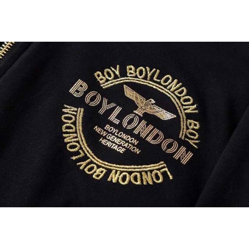 BOY28 SWEATER HOODIE BOY LONDON GOLD ZIPPER ULAR IMPORT PRIA WANITA ASIA EROPA KOREA AMERIKA