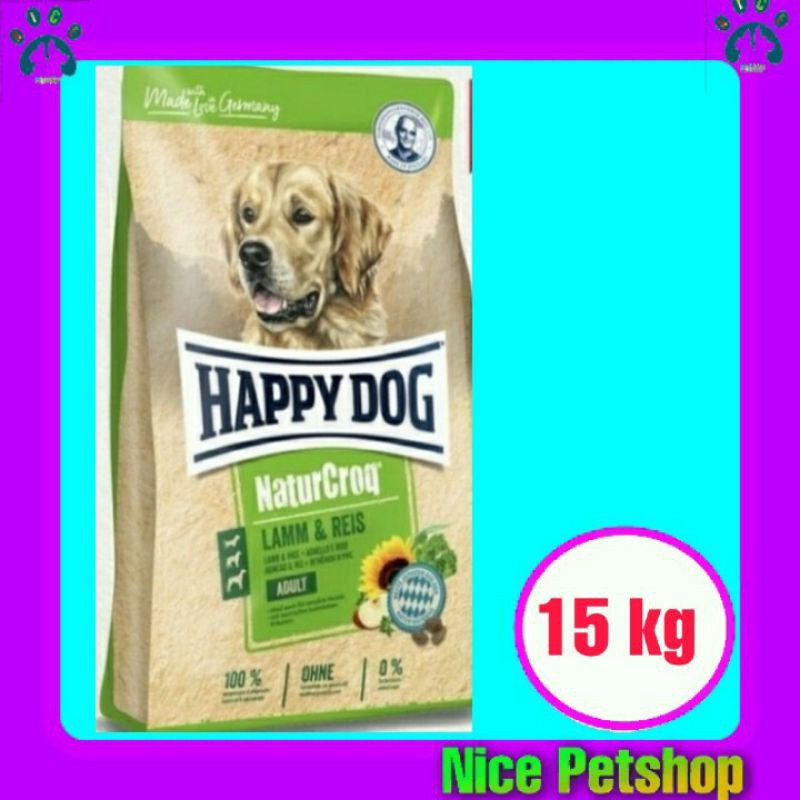 Happy Dog NaturCroc Lamm &amp; Reis 15 kg Makanan Anjing Dog food Via Expedisii Cargo