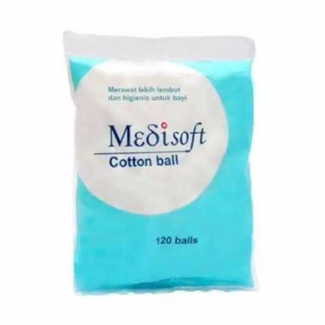 Medisoft Cotton Ball 75gr/120gr isi 120pcs Kapas Bola/Kapas Bulat Bayi