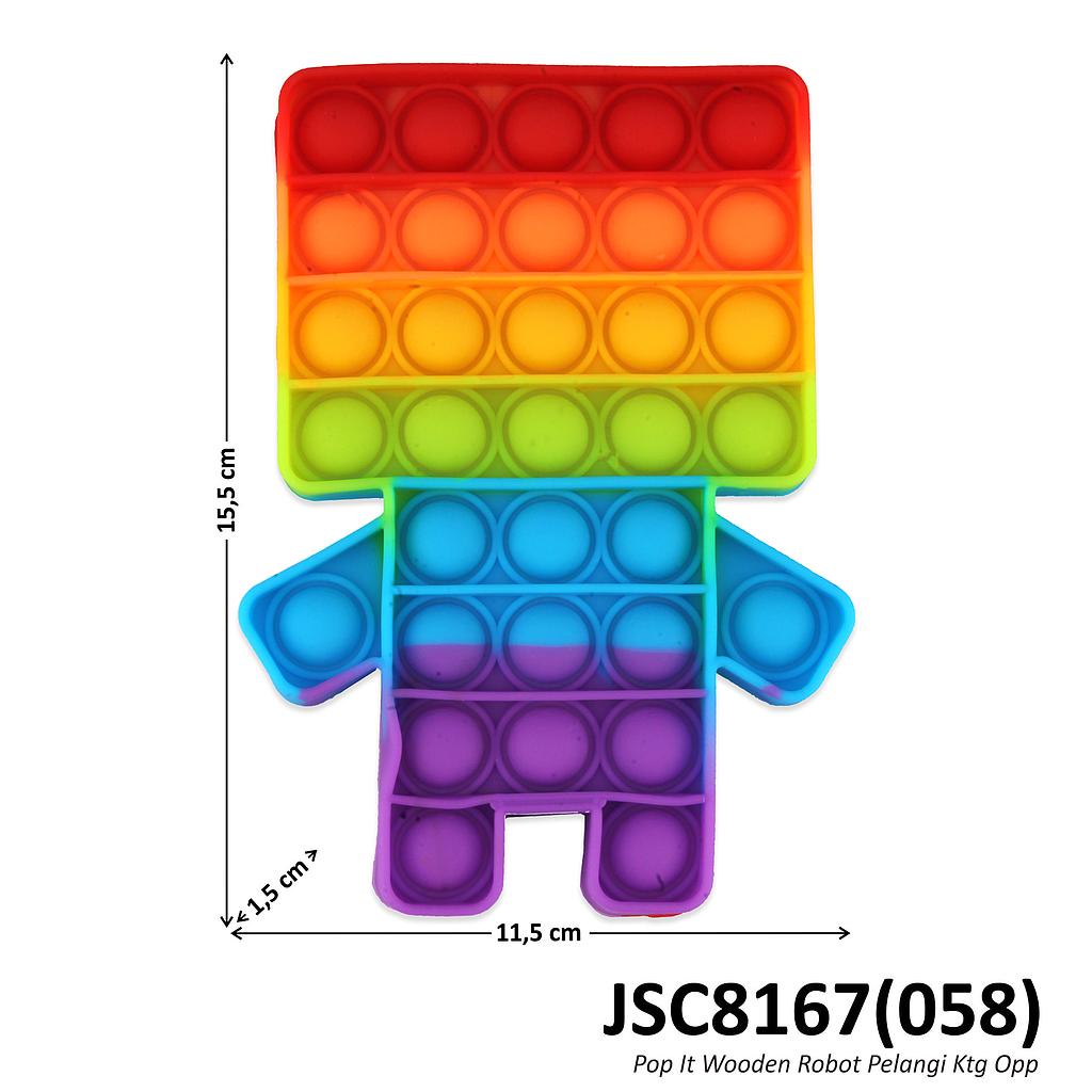 POP IT RAINBOW Mainan Anak Fidget Toys Game Toys-Wooden Robot