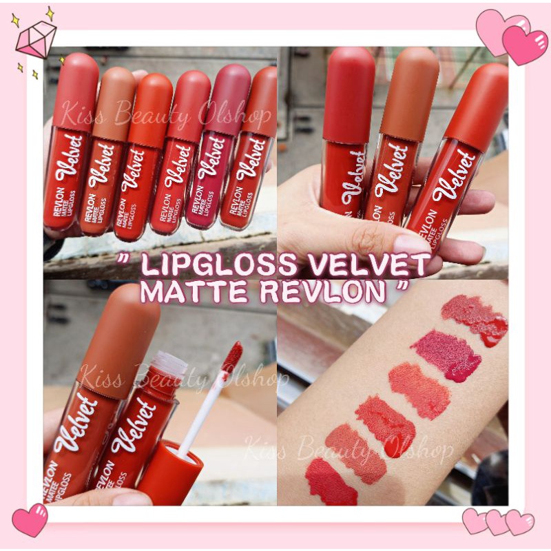 PROMO 6PC LIPGLOSS VELVET MATTE REVLON 6 WARNA 6080/7954